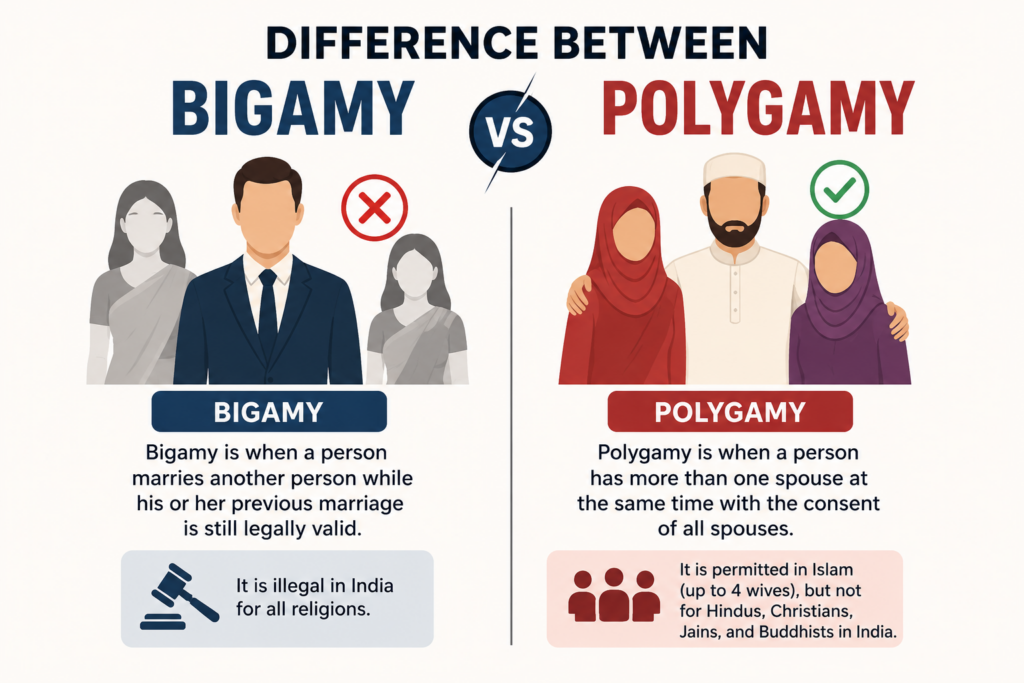 Difference Between Bigamy and Polygamy