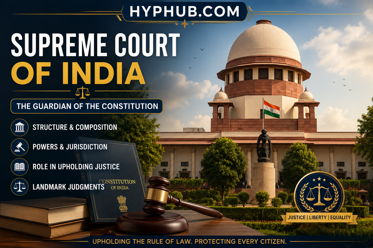 Indian Judicial System Explained (Part 2): Supreme Court of India – Structure, Constitutional Position & Judicial Authority (Section 1A)
